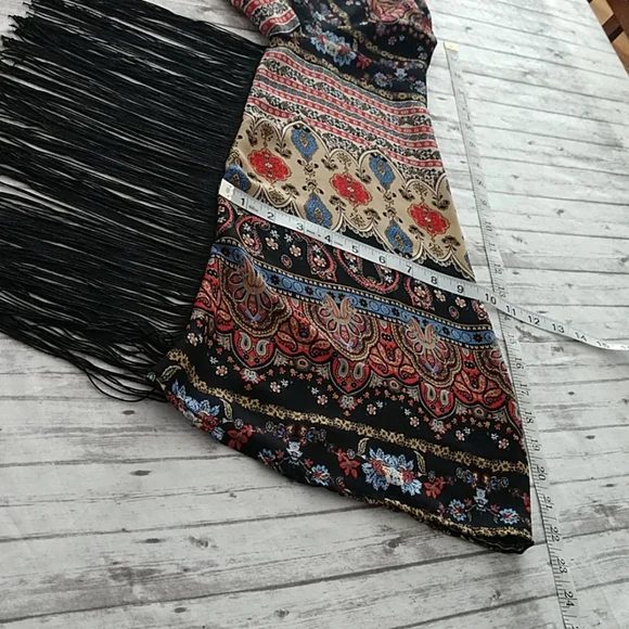 See You Monday Boho Fringe Floral Hi/Low Blouse - Picture 7 of 8